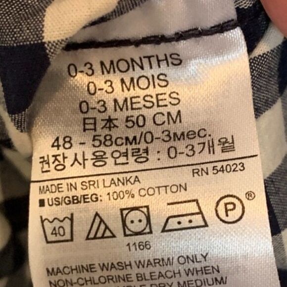 Baby Gap Gingham Print Navy Romper - Picture 5 of 6